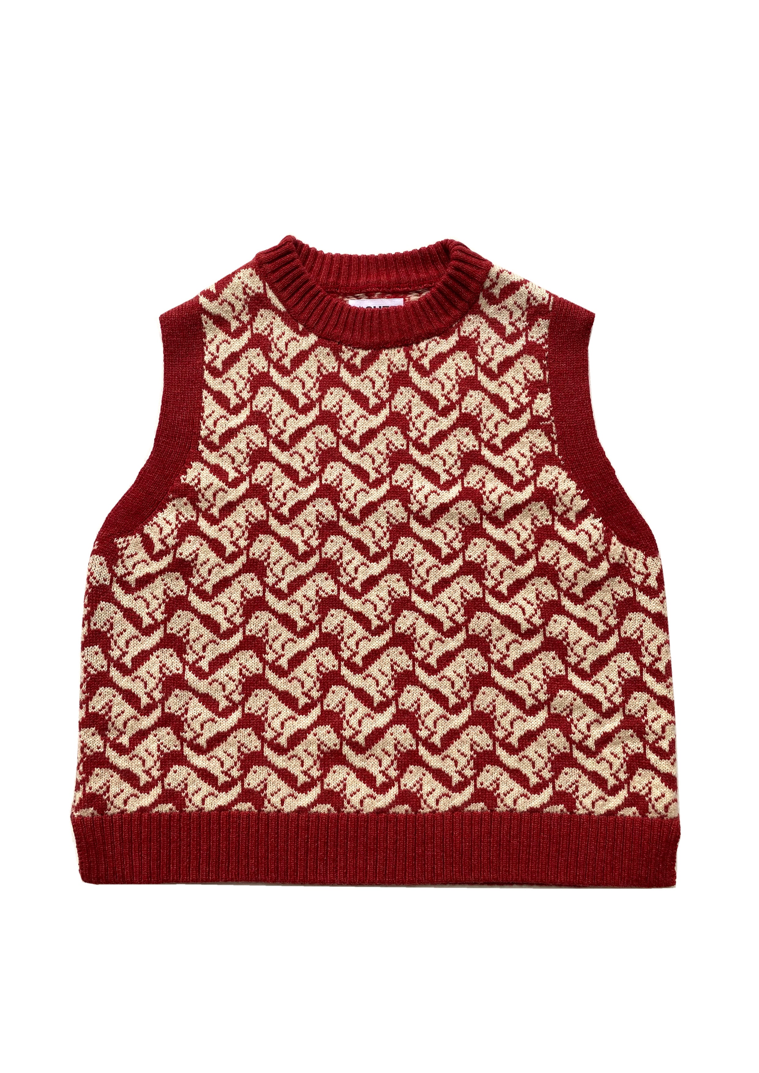 Ready-To-Ship - Cashmere T-Rex Tank - Red & Cream