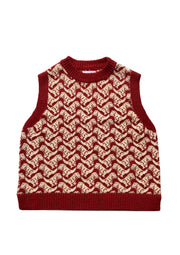 Ready-To-Ship - Cashmere T-Rex Tank - Red & Cream