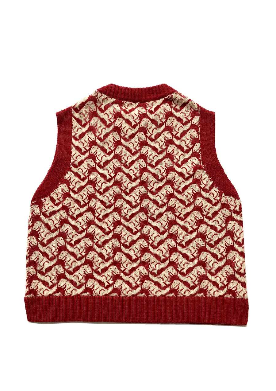 Ready-To-Ship - Cashmere T-Rex Tank - Red & Cream