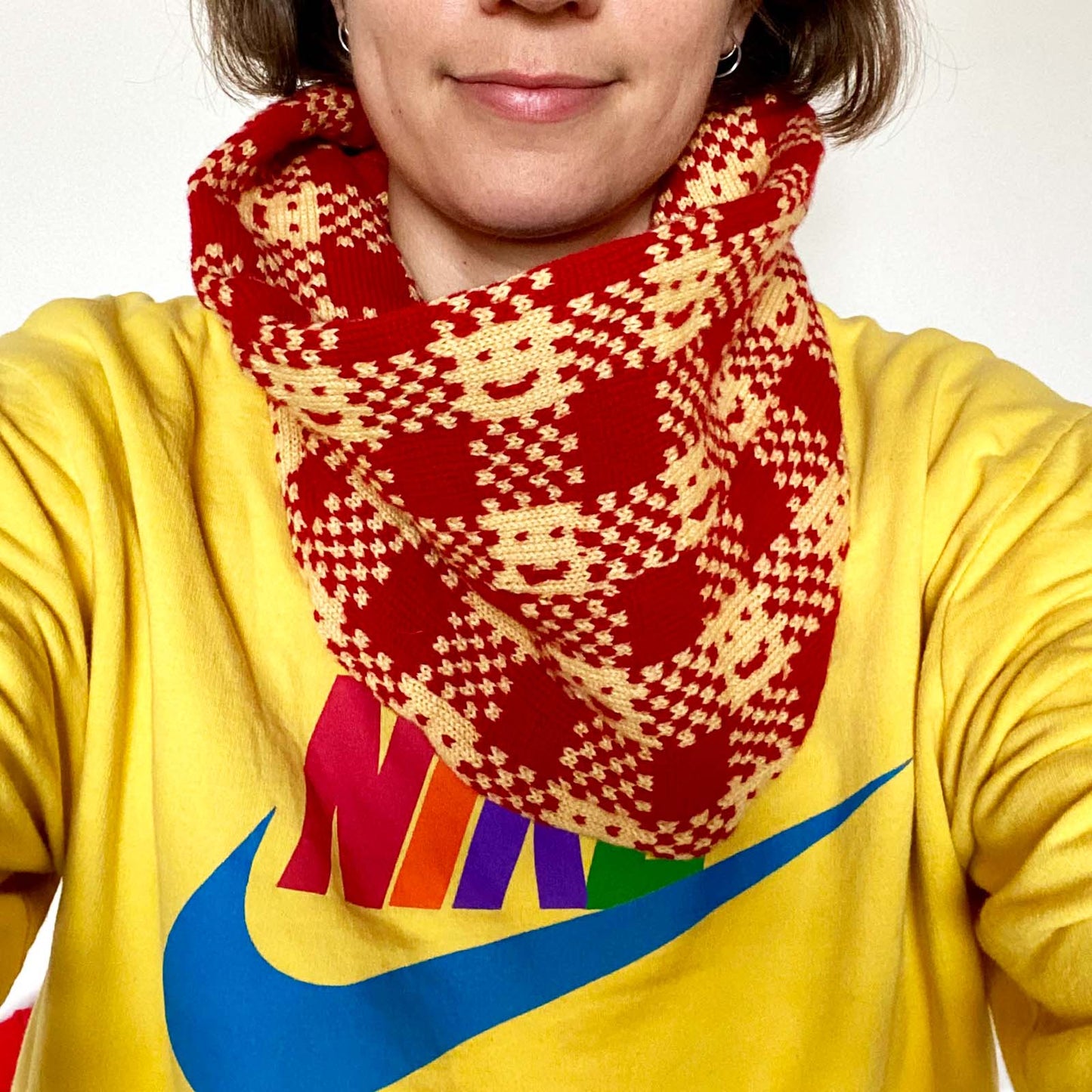 Checkmate Snood - Yellow & Red